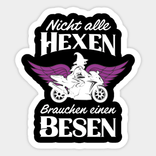 Motorrad Hexen Besen Bikerin Motorradfahrerin Sticker